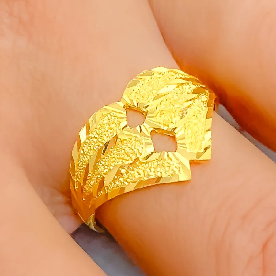 Petite Blush 22k Gold Ring