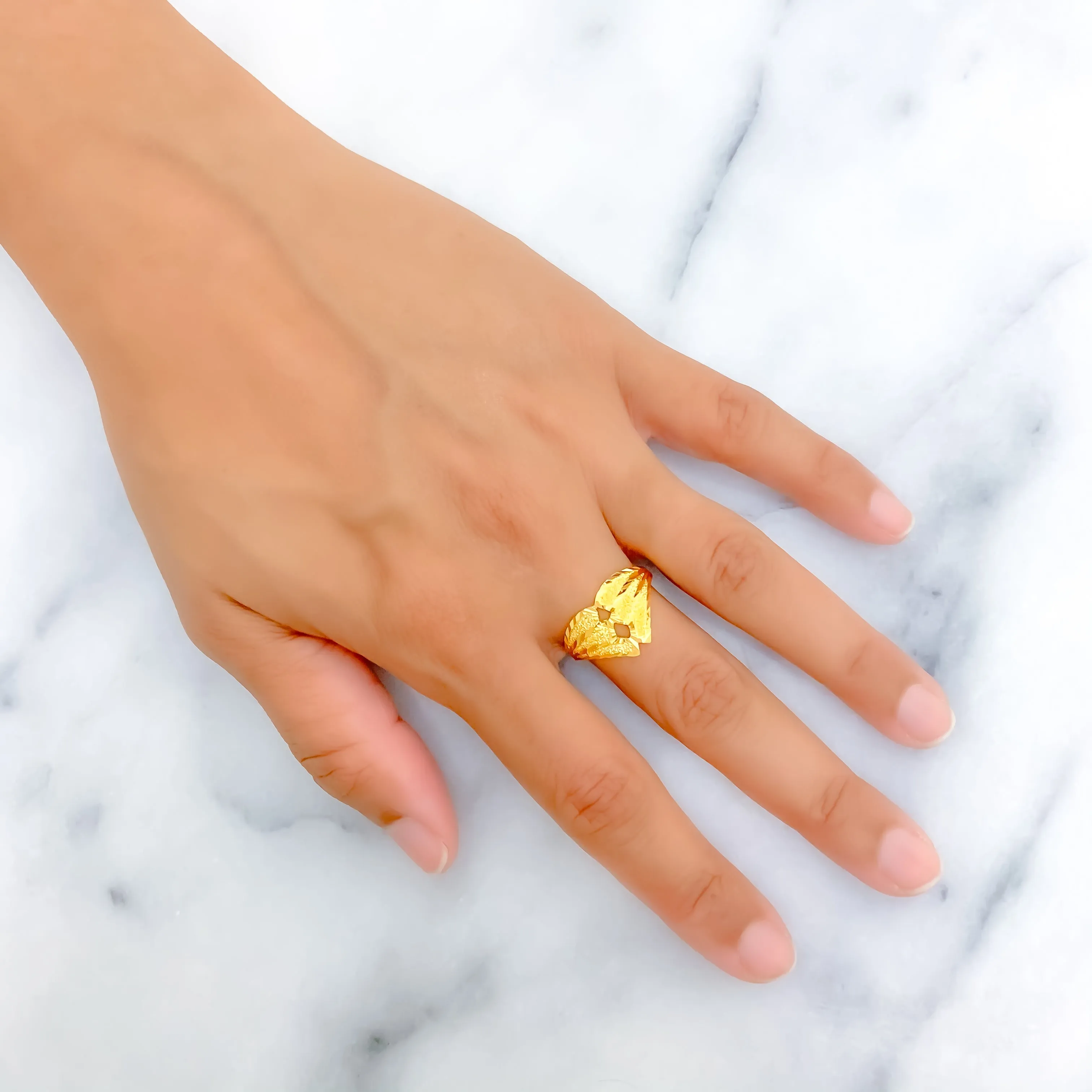 Petite Blush 22k Gold Ring