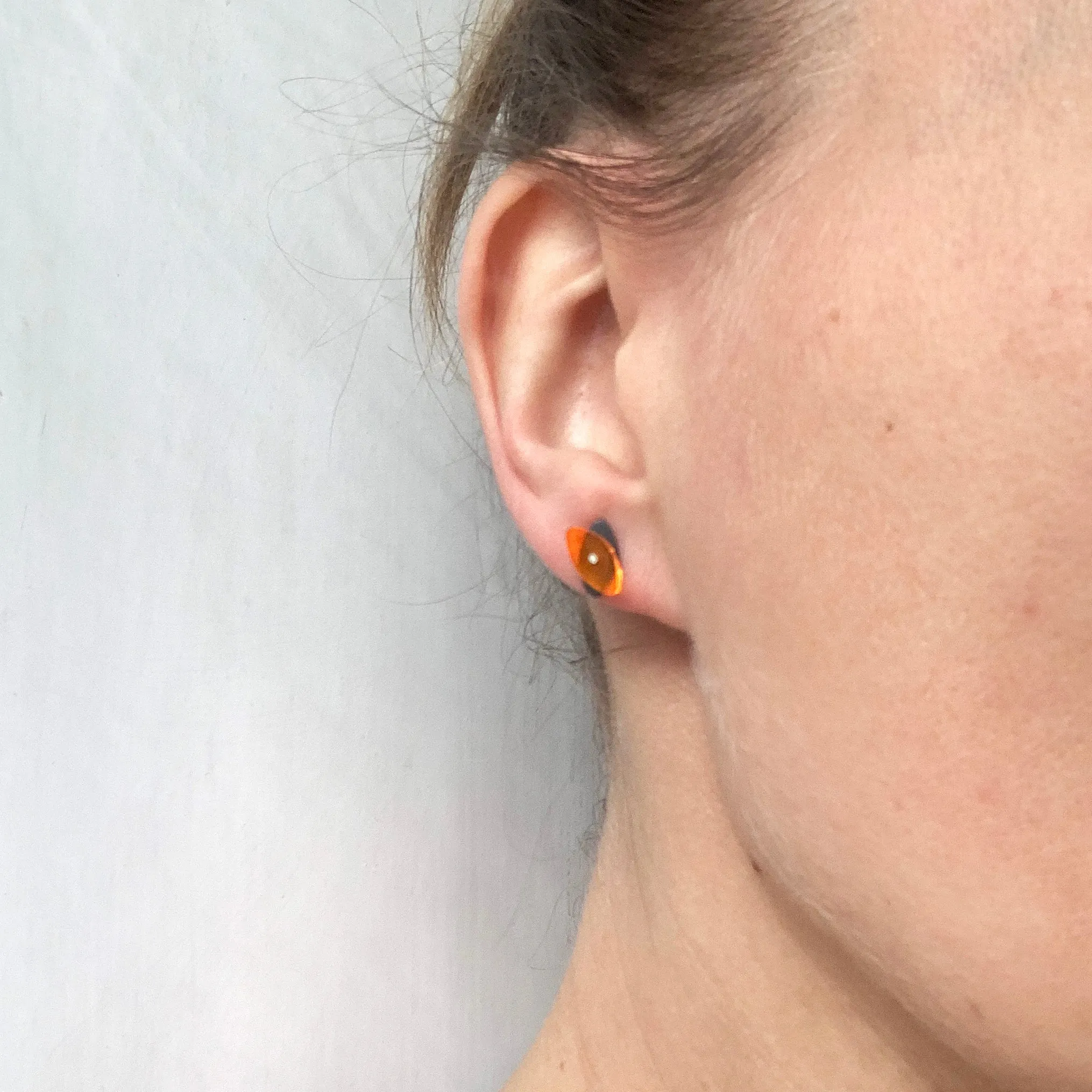 Petite Seaweed Studs in Oxidized Silver