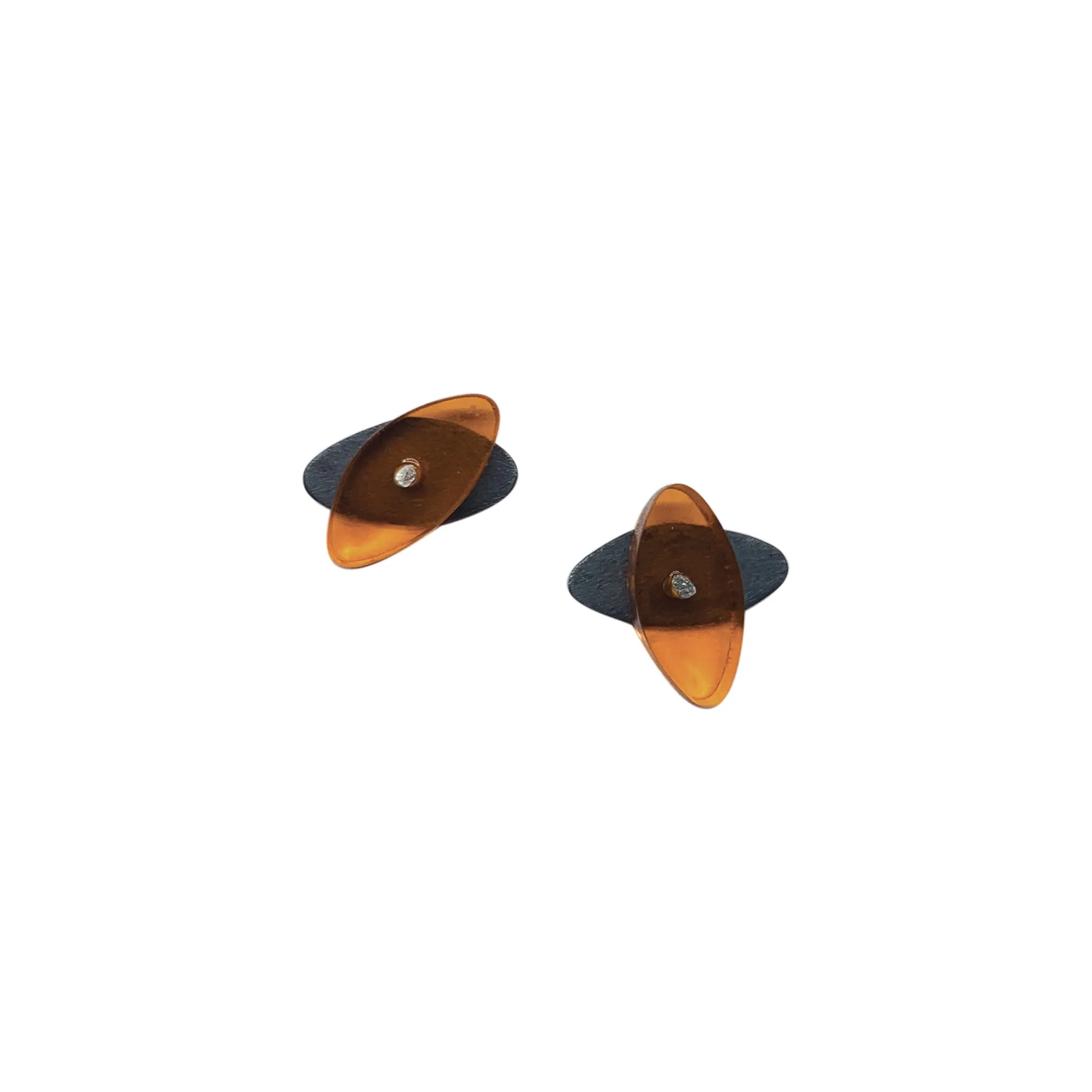 Petite Seaweed Studs in Oxidized Silver