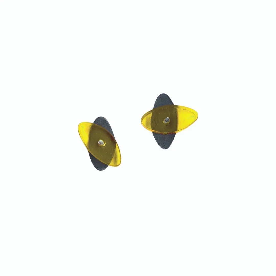 Petite Seaweed Studs in Oxidized Silver