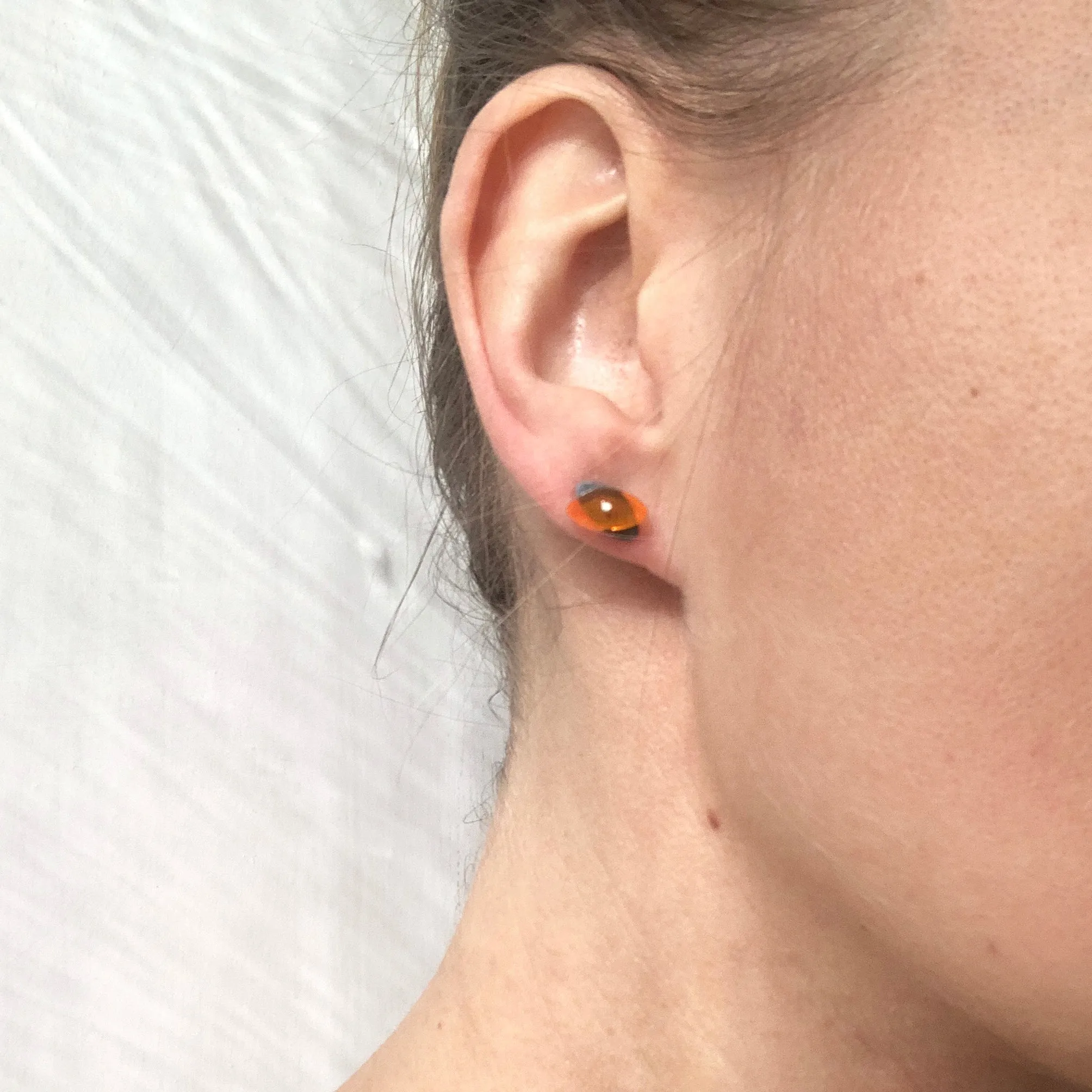 Petite Seaweed Studs in Oxidized Silver