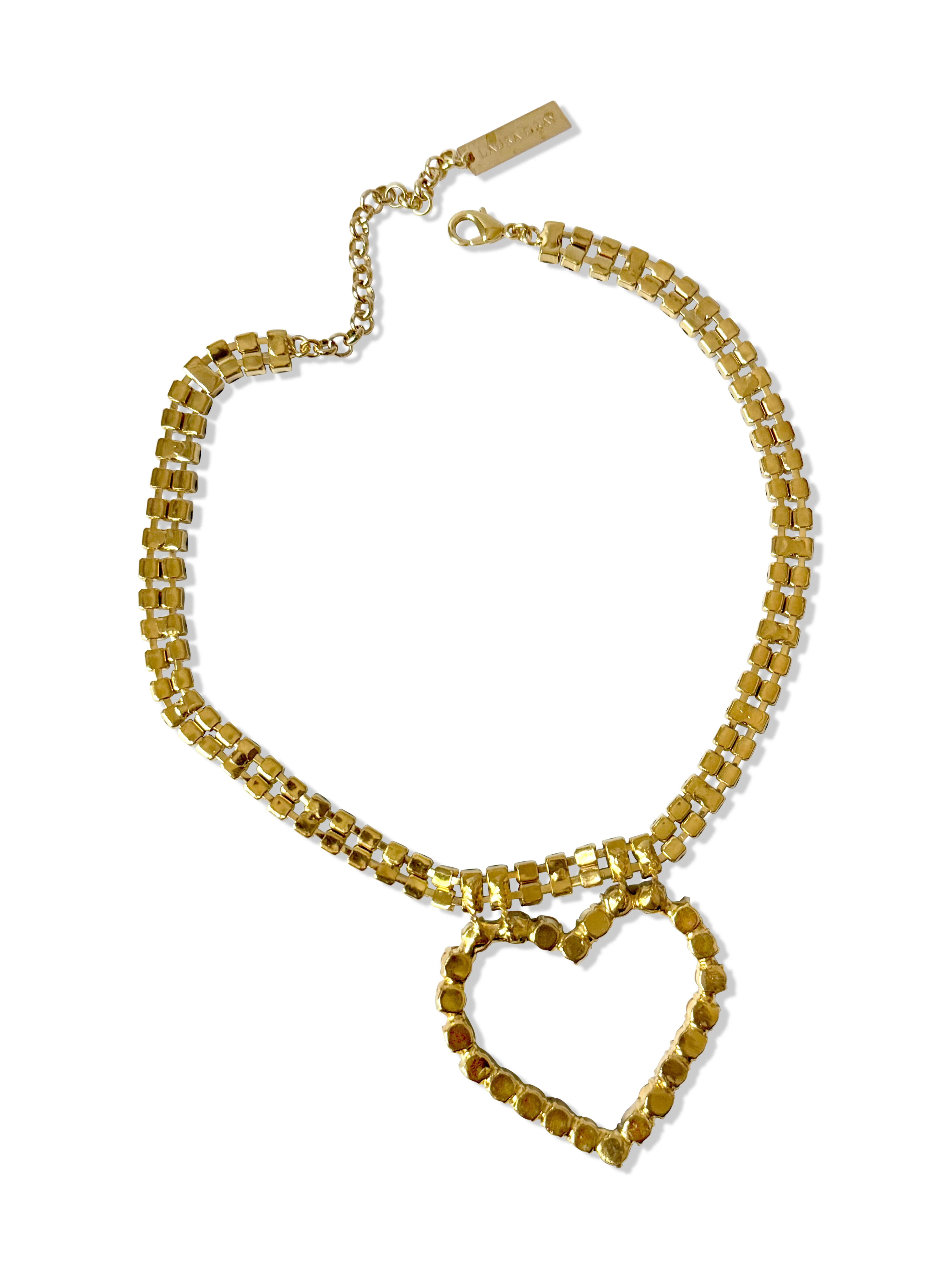 Pink Crystal Heart Necklace