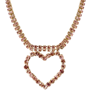 Pink Crystal Heart Necklace