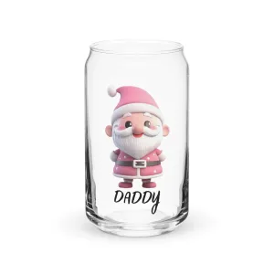 Pink Santa Claus (Daddy) SANTA003 Can-Shaped Glass
