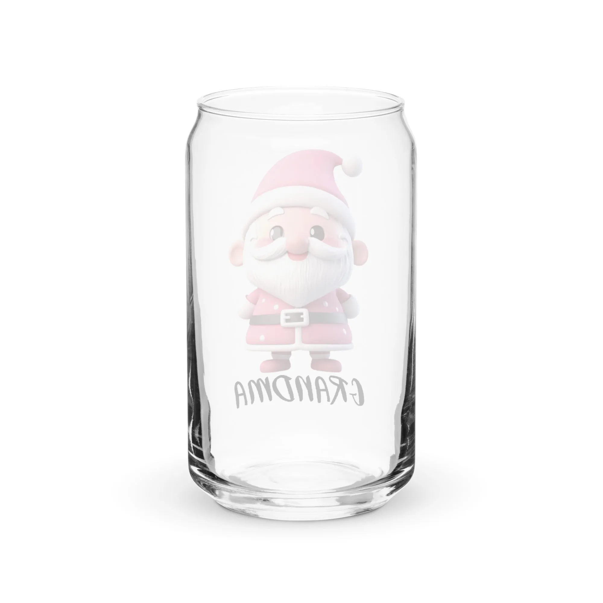 Pink Santa Claus (Grandma) SANTA006 Can-Shaped Glass