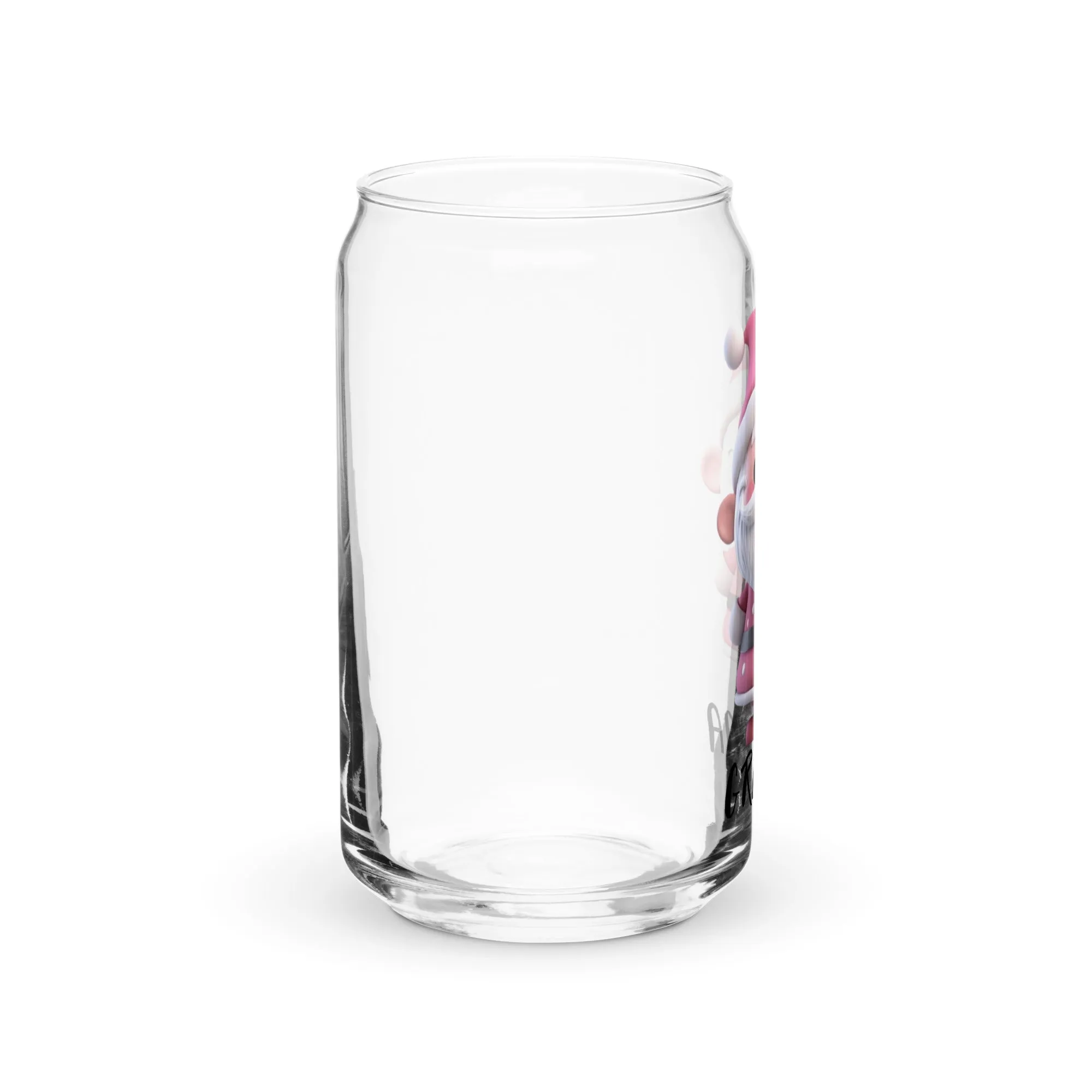 Pink Santa Claus (Grandma) SANTA006 Can-Shaped Glass
