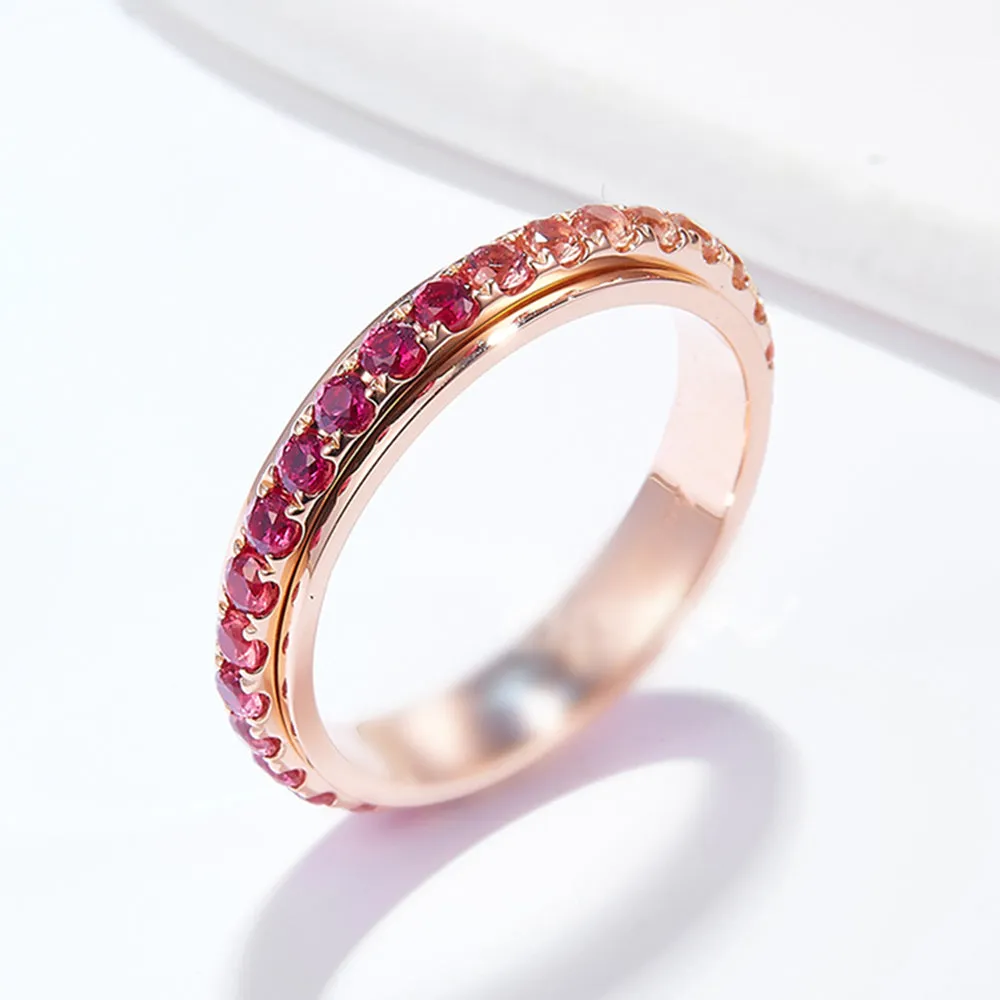 Pink Sapphire Spinning Eternity Wedding Ring