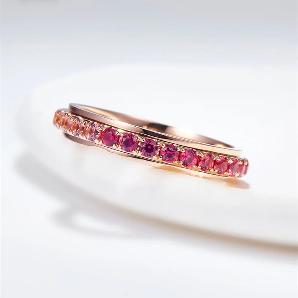 Pink Sapphire Spinning Eternity Wedding Ring