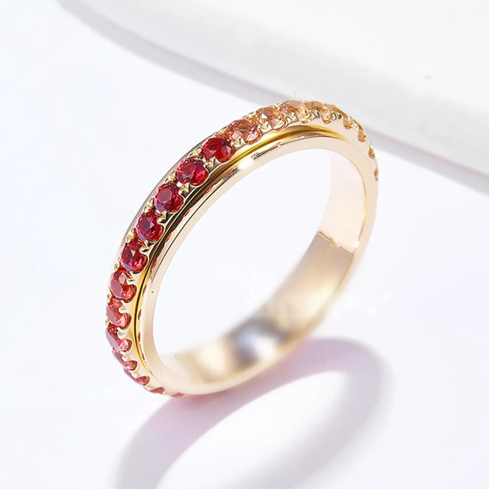 Pink Sapphire Spinning Eternity Wedding Ring
