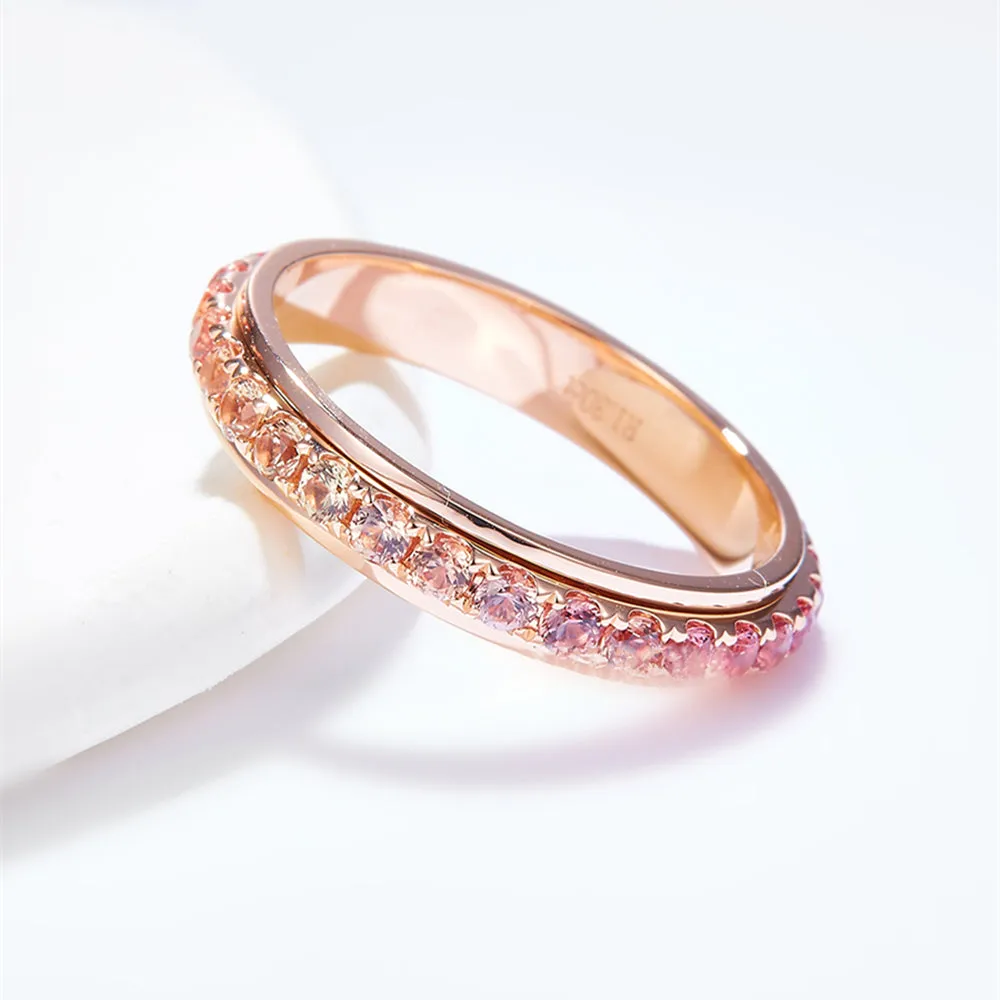 Pink Sapphire Spinning Eternity Wedding Ring