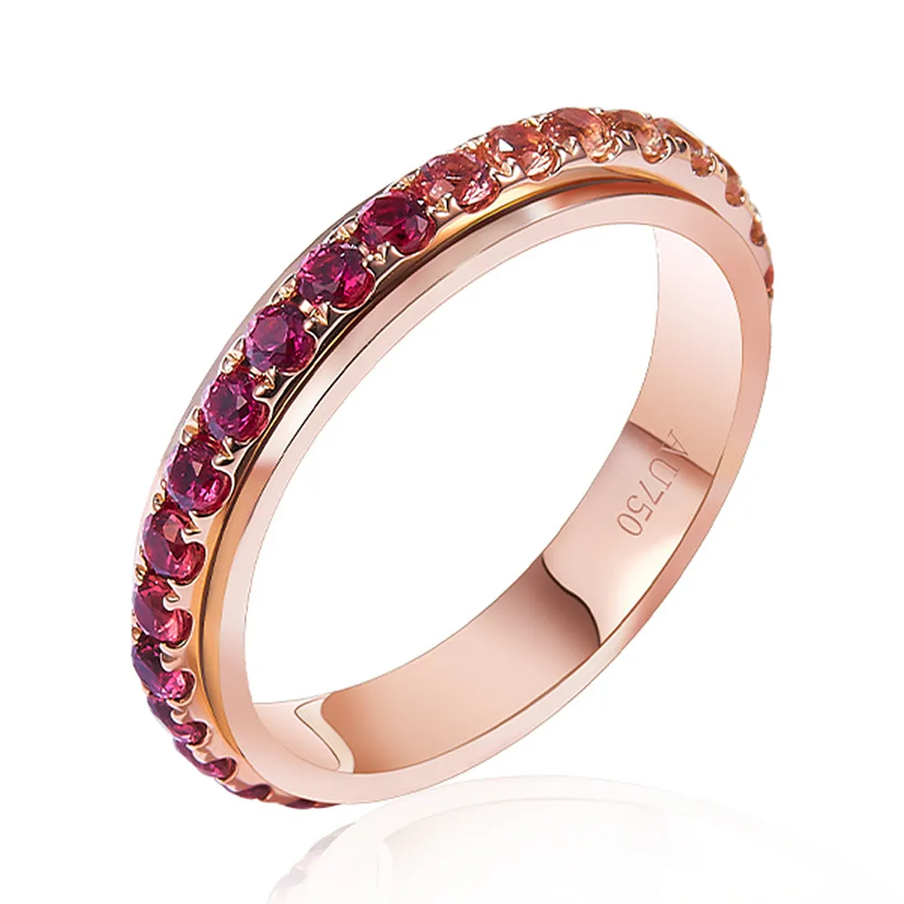 Pink Sapphire Spinning Eternity Wedding Ring