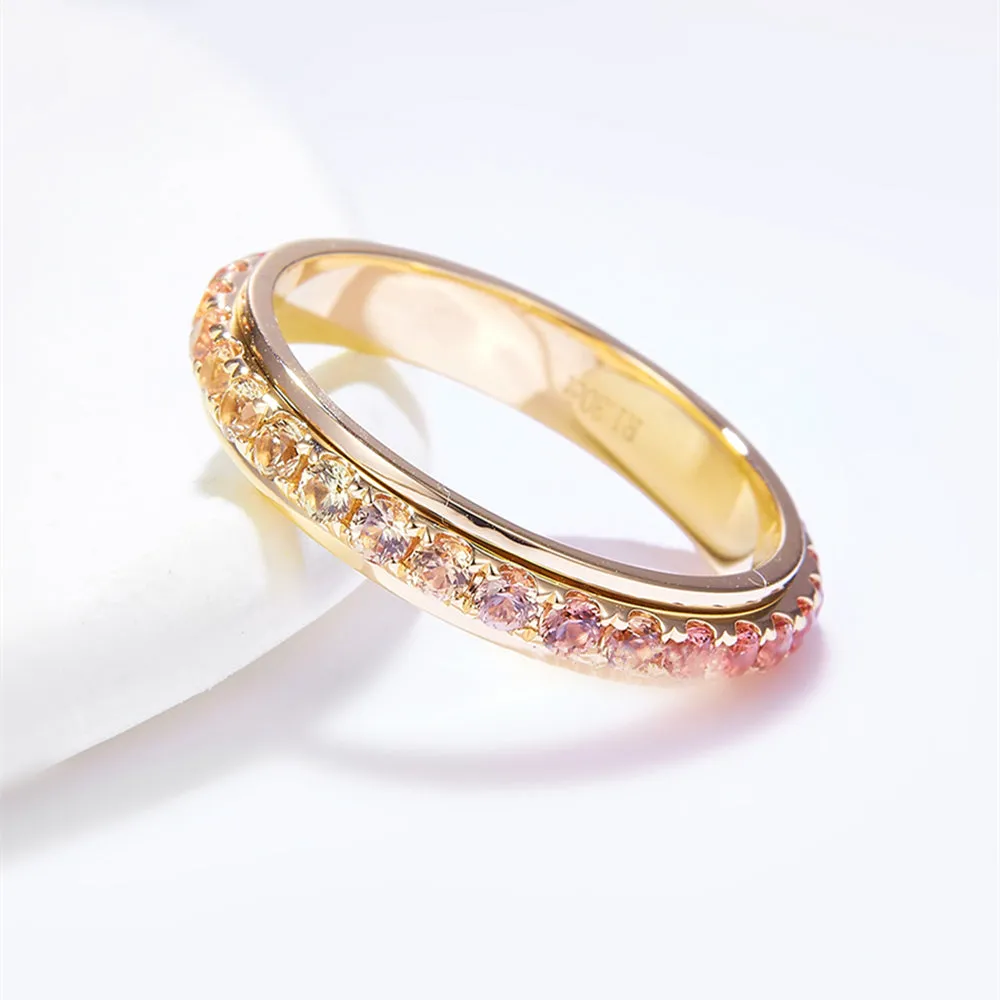 Pink Sapphire Spinning Eternity Wedding Ring