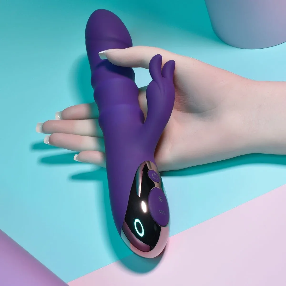 Playboy Hop To It Thrusting Rabbit Vibrator with Moving Rings