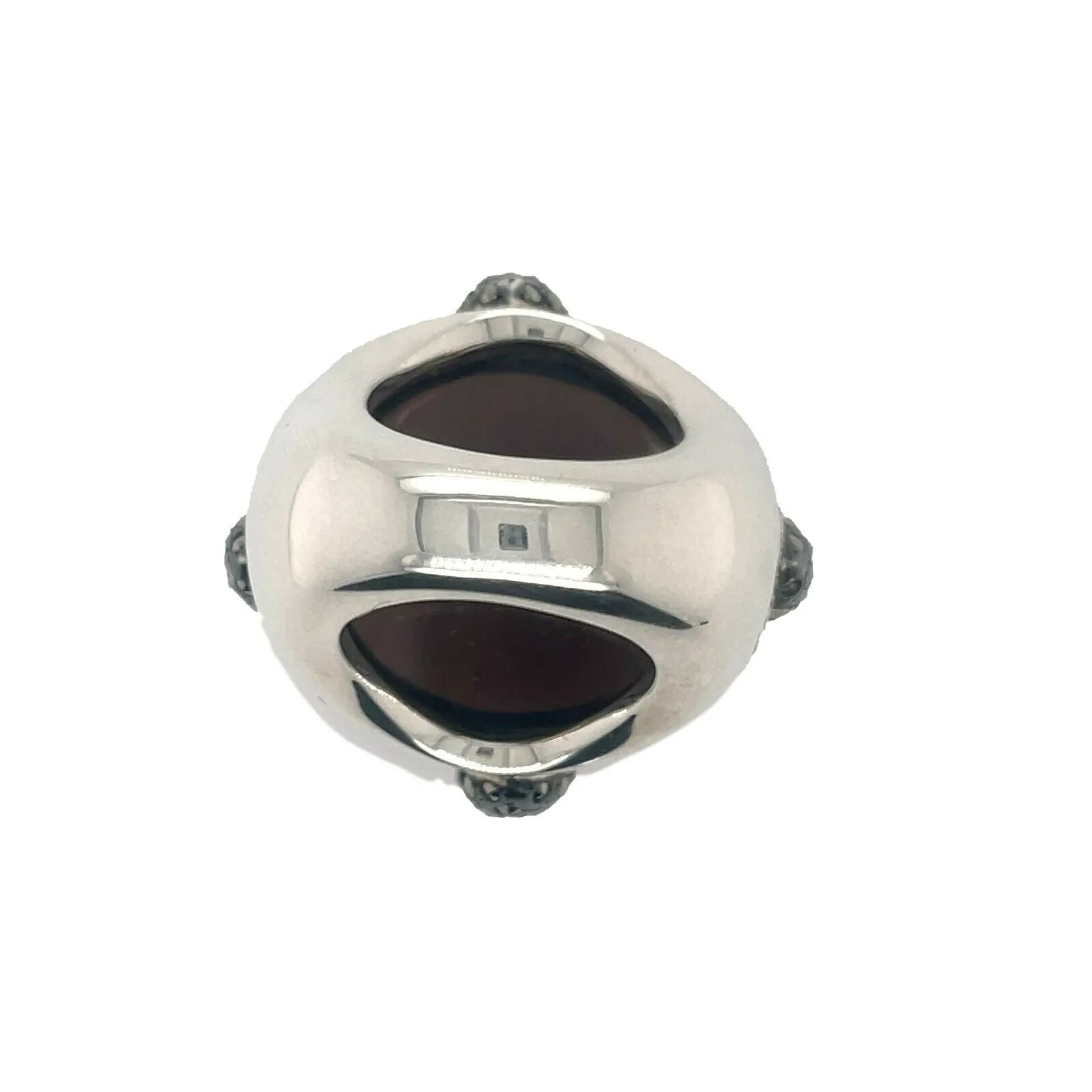 Pomellato - NEW Ring - Griffe Silver Quartz Pomellato 67 - Silver / Brown 5.5
