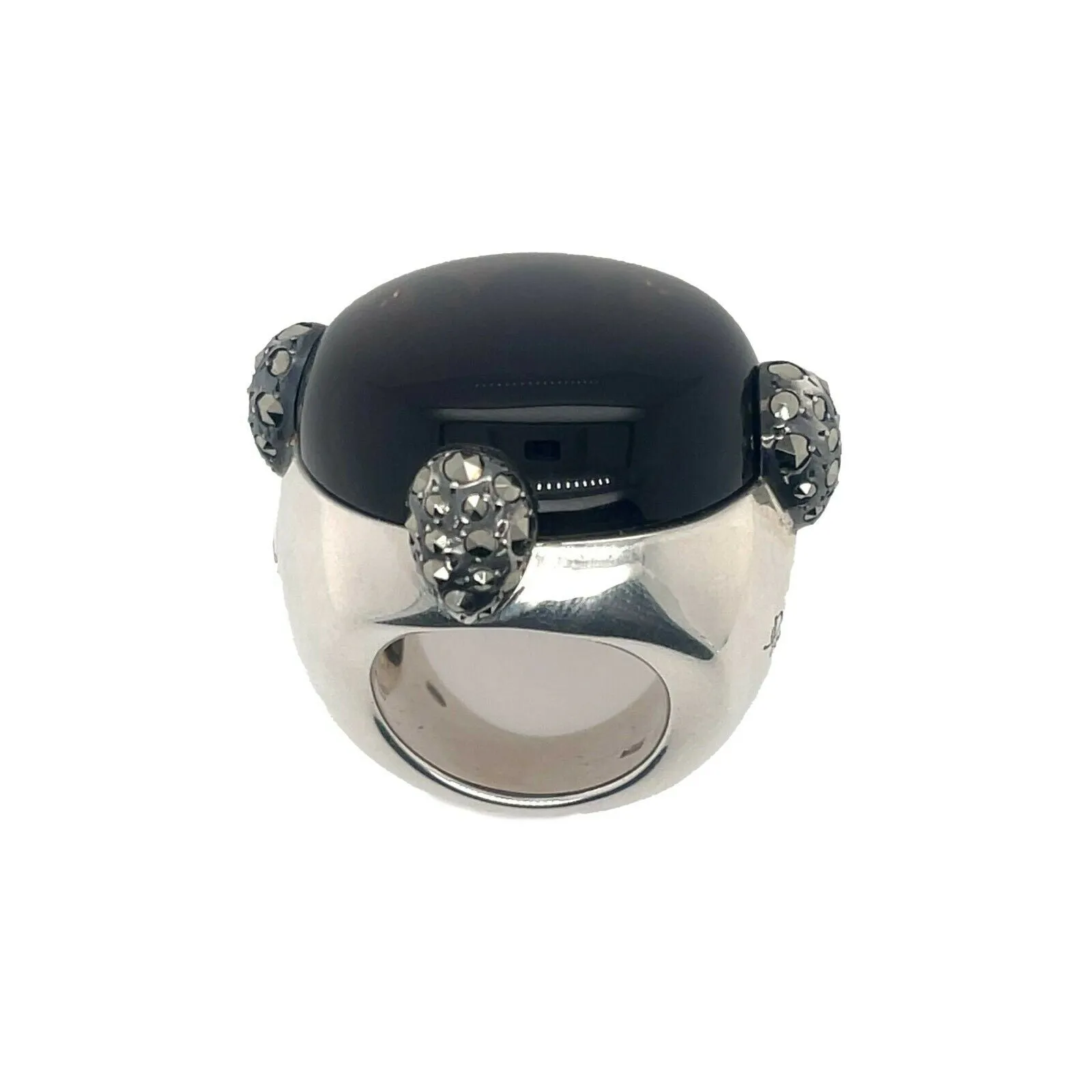 Pomellato - NEW Ring - Griffe Silver Quartz Pomellato 67 - Silver / Brown 5.5
