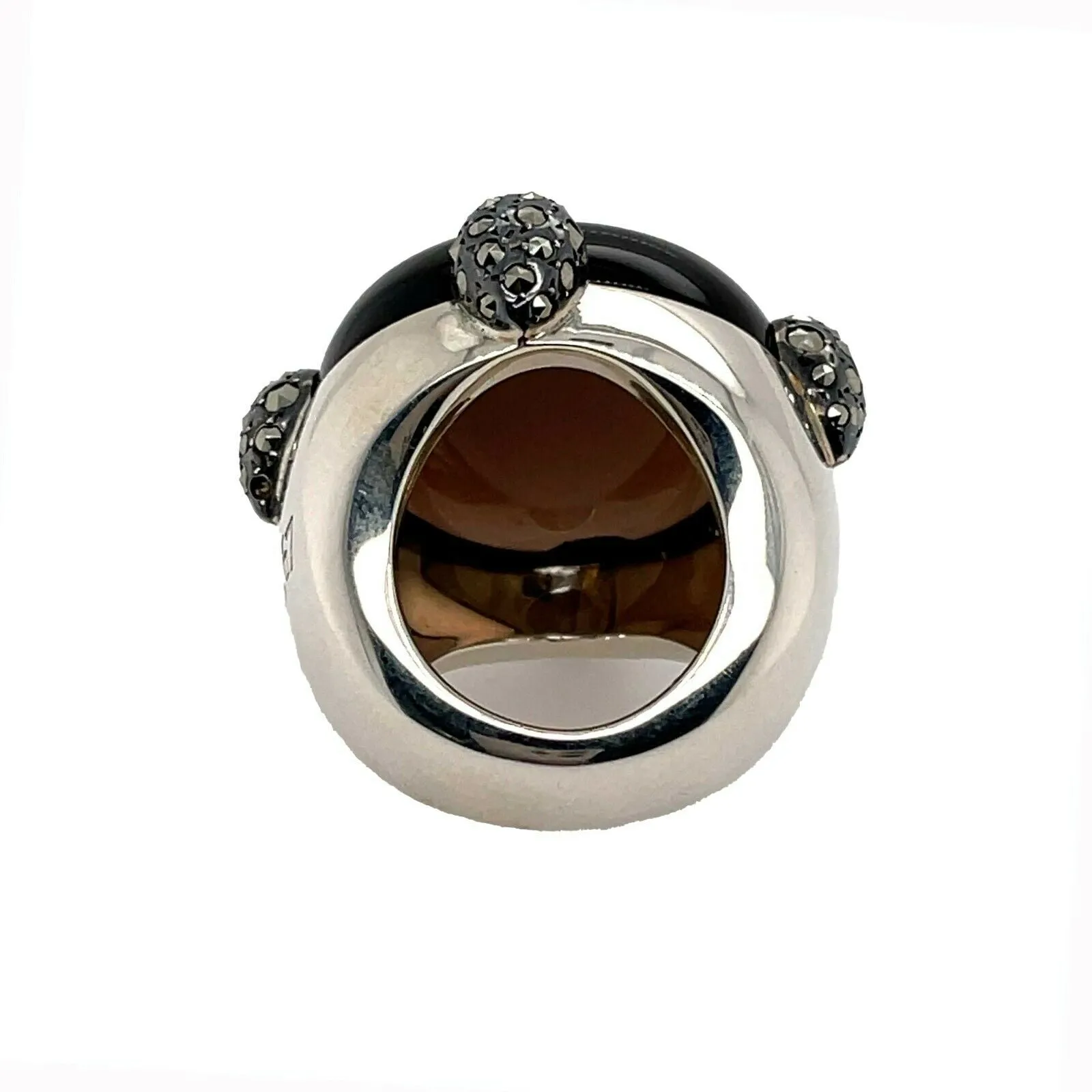Pomellato - NEW Ring - Griffe Silver Quartz Pomellato 67 - Silver / Brown 5.5