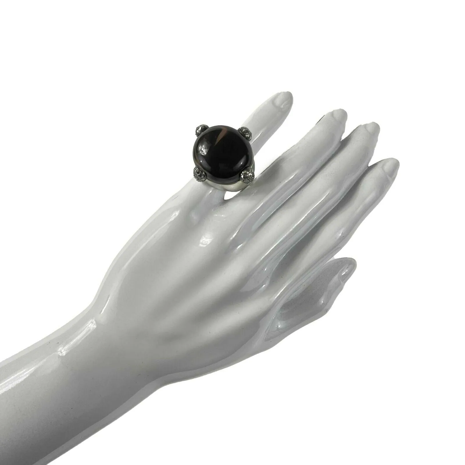 Pomellato - NEW Ring - Griffe Silver Quartz Pomellato 67 - Silver / Brown 5.5