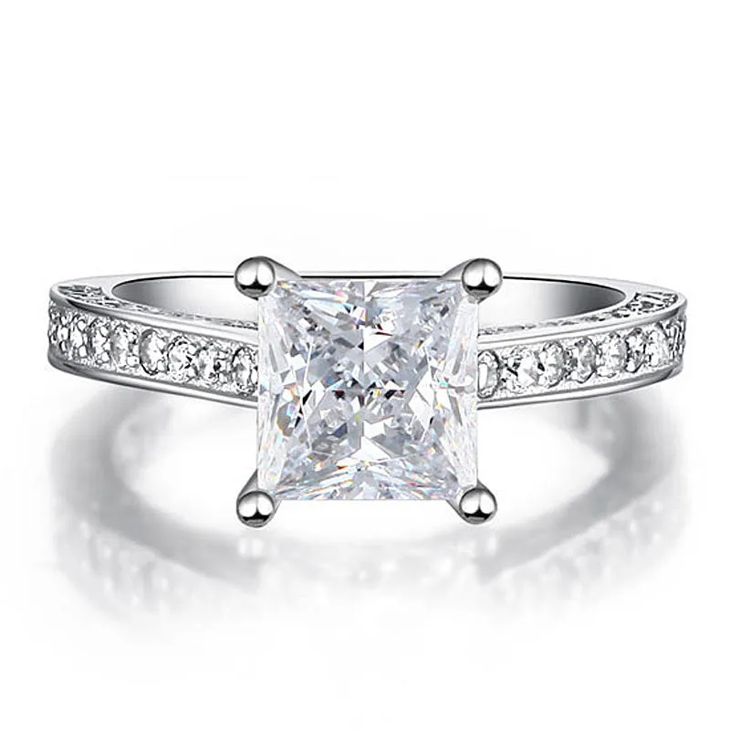 Princess Cut Simulated Diamond Ring