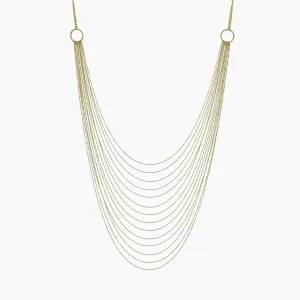 Private Collection Stunning-Multi-Strand Hoop Statement Necklace in Gold Overlay
