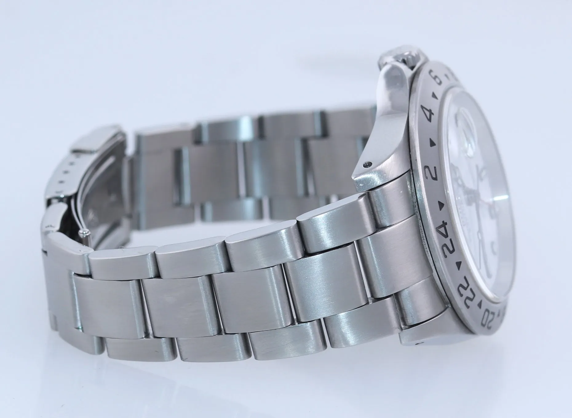 PUNCHED PAPERS 2001 Rolex Explorer II White 16570 Polar Date 40mm GMT Watch