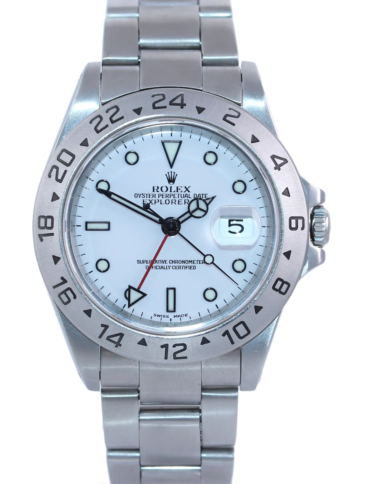 PUNCHED PAPERS 2001 Rolex Explorer II White 16570 Polar Date 40mm GMT Watch