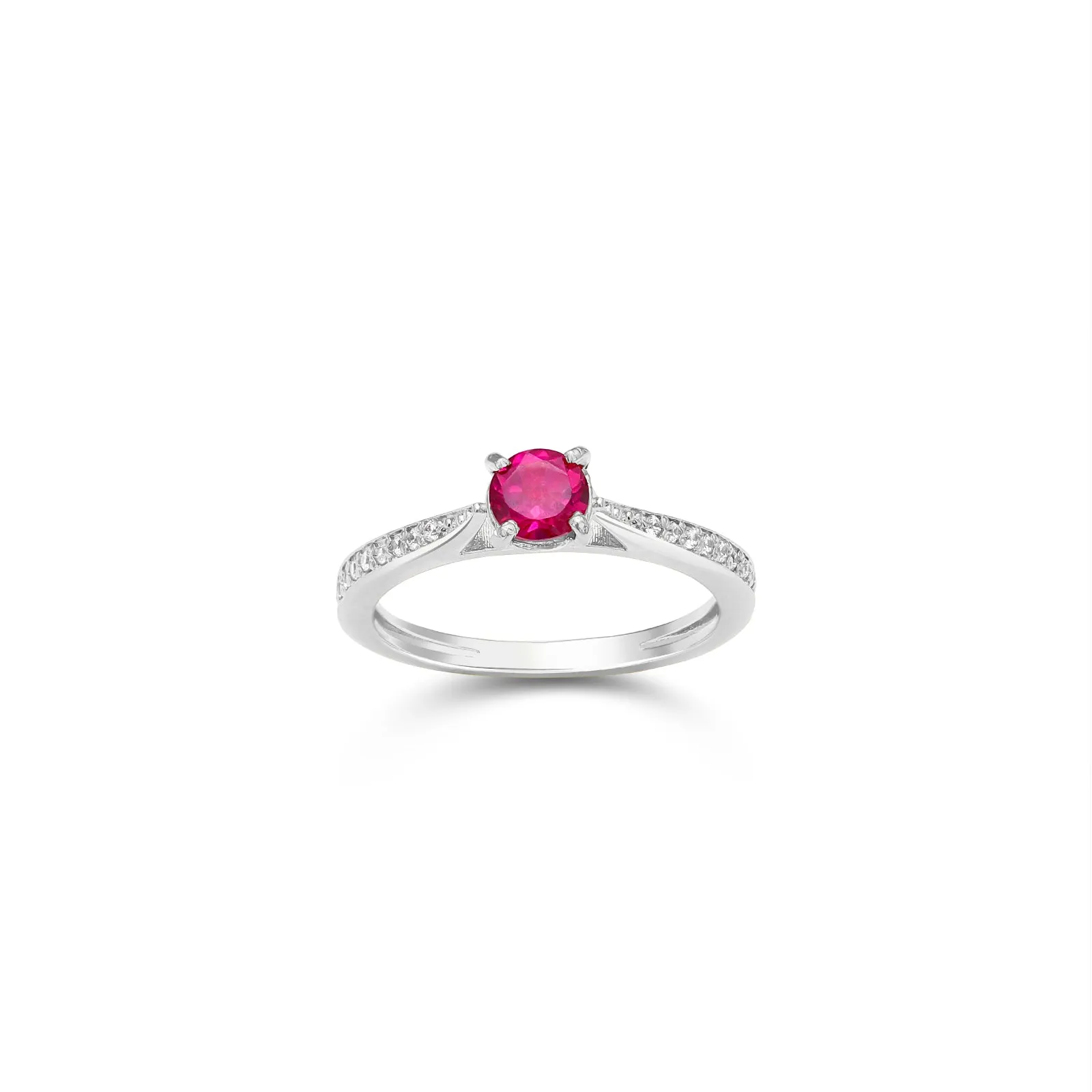 Pure Silver Ring - Eternal Silver Ruby Ring