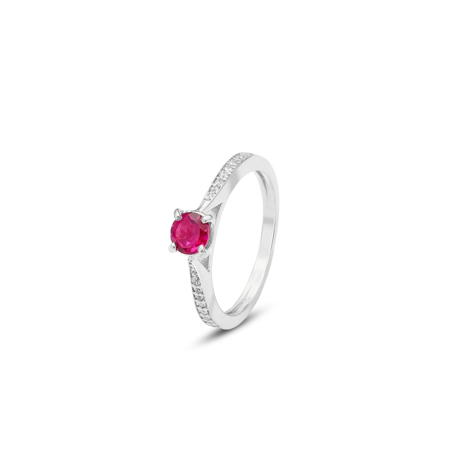 Pure Silver Ring - Eternal Silver Ruby Ring