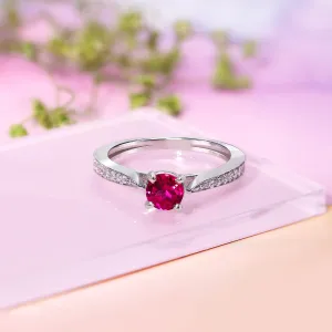 Pure Silver Ring - Eternal Silver Ruby Ring
