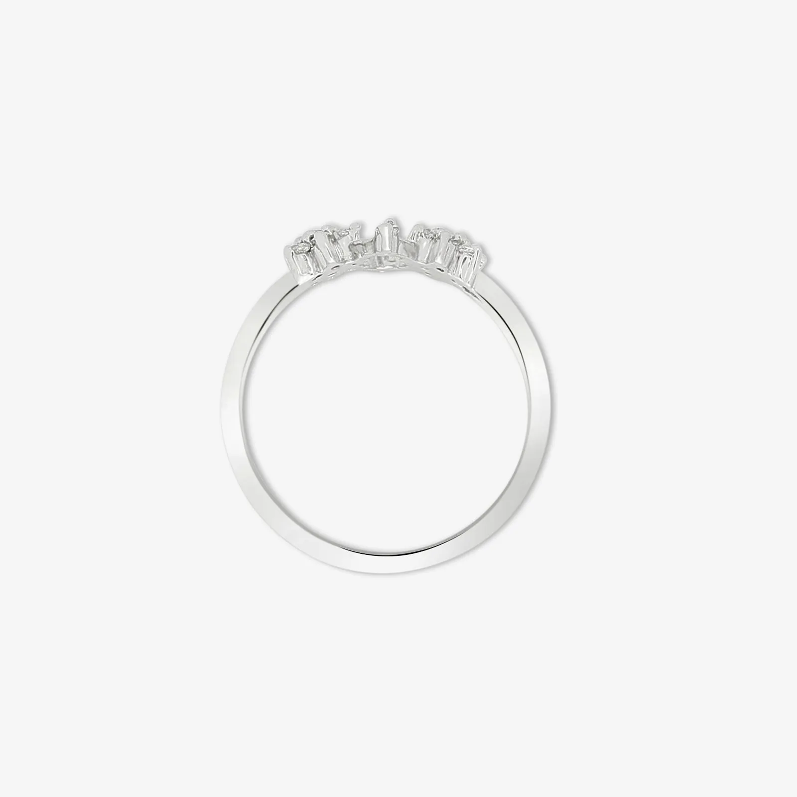Pure Silver Ring - Starry Sleek Ring With CZ Stones
