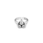Pure Silver Toe Ring - Rich CZ Stone Bichiya Set
