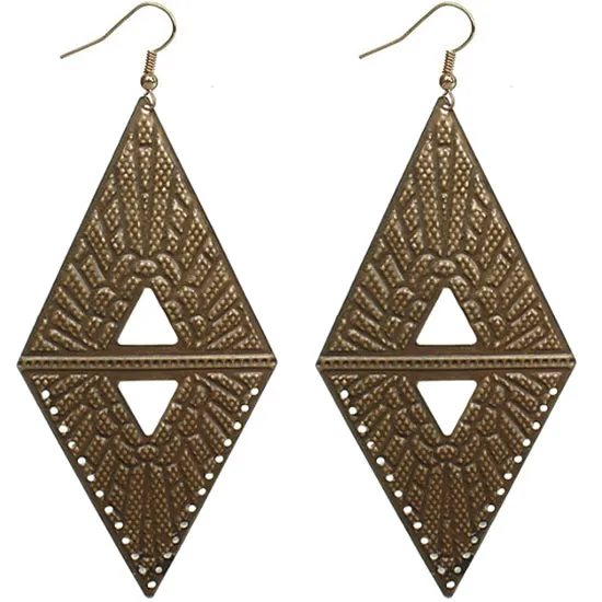 Purple Inverted Reverse Triangle Earrings