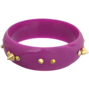 Purple Pointy Spike Round Bangle Bracelet