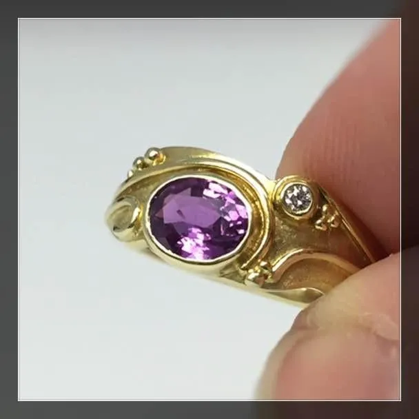 Purple Sapphire Dew Drops on Vines