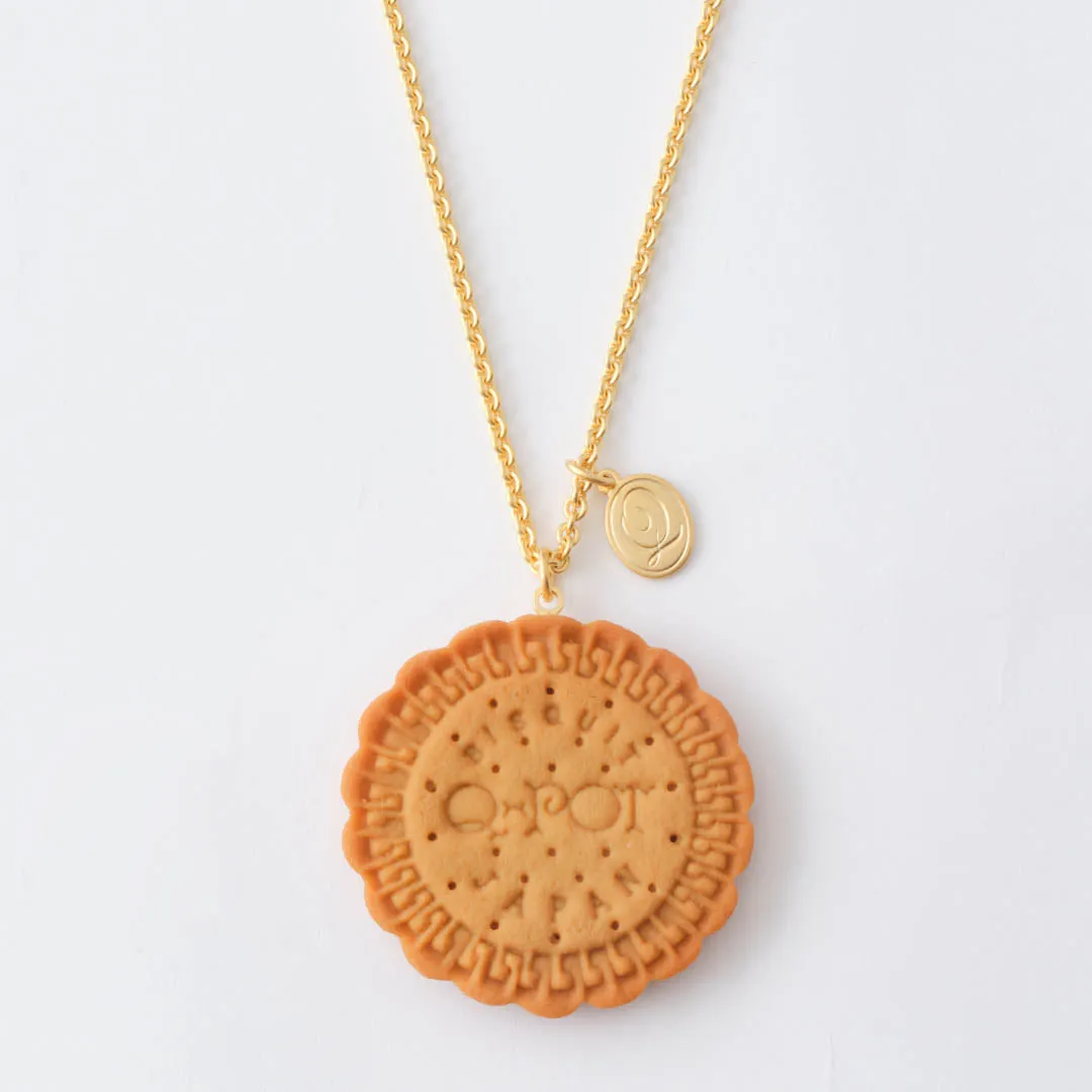 Q-pot. Original Freshly Baked Cookie Necklace (Plain)【Japan Jewelry】