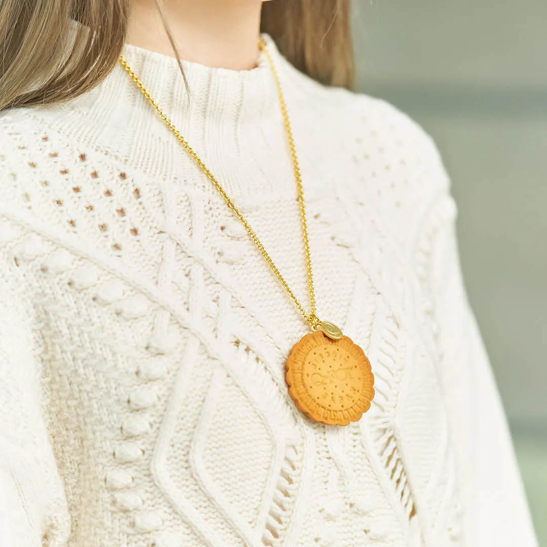 Q-pot. Original Freshly Baked Cookie Necklace (Plain)【Japan Jewelry】