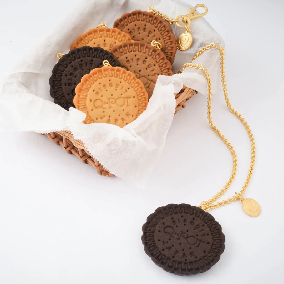 Q-pot. Original Freshly Baked Cookie Necklace (Plain)【Japan Jewelry】