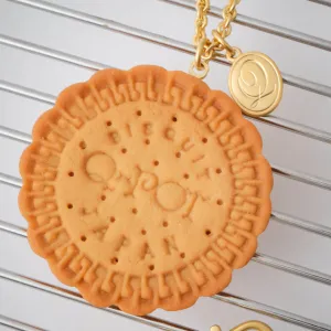Q-pot. Original Freshly Baked Cookie Necklace (Plain)【Japan Jewelry】
