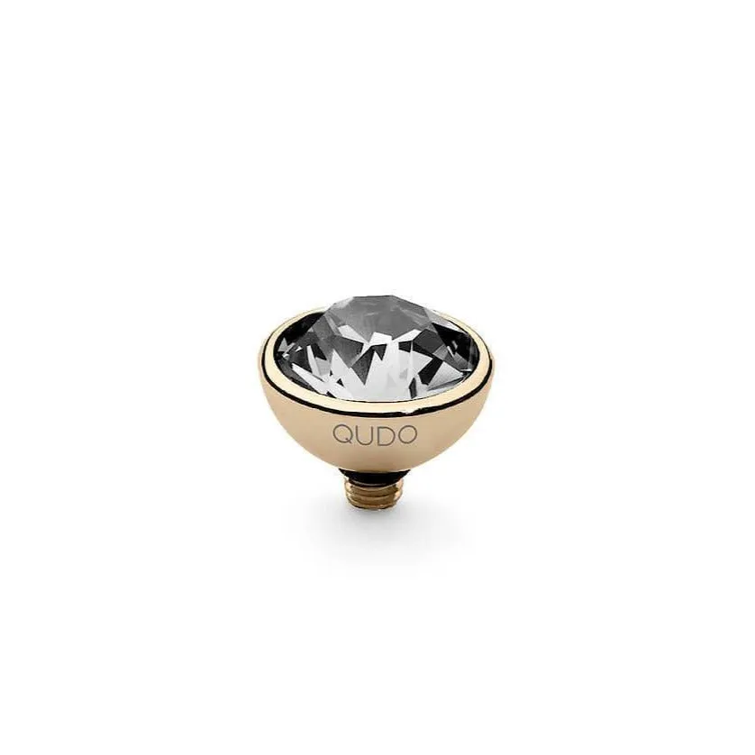 Qudo Bottone 10mm Gold Topper - Clear Crystal