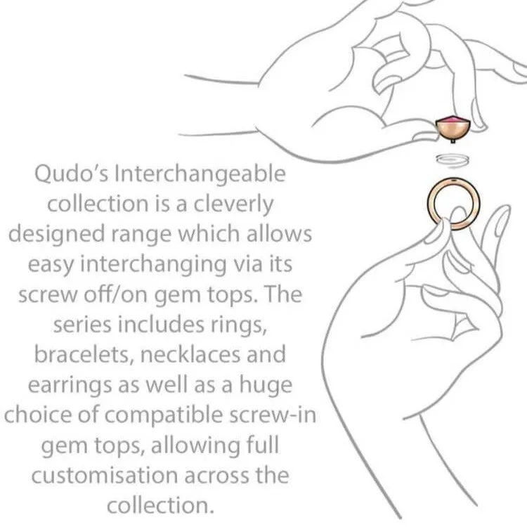 Qudo Bottone 10mm Gold Topper - Clear Crystal