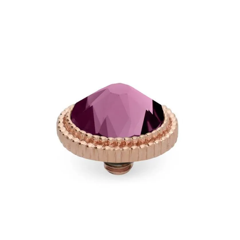 Qudo Fabero 10mm Rose Gold Topper - Amethyst