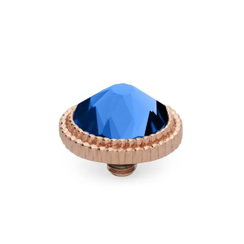 Qudo Fabero 10mm Rose Gold Topper - Sapphire