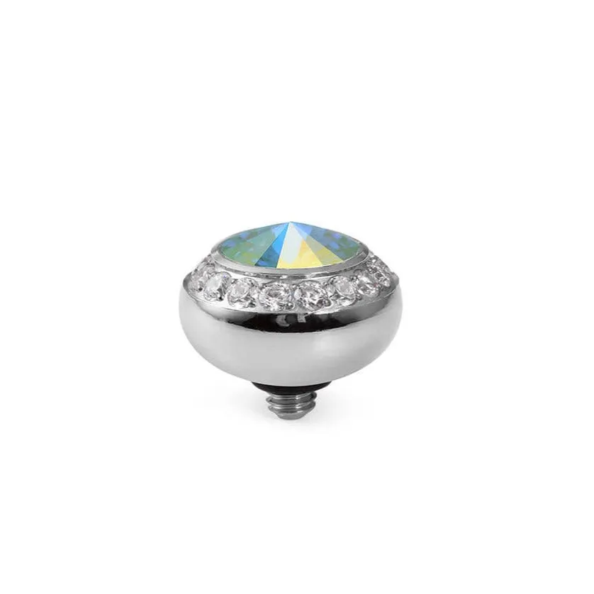 Qudo Tondo Deluxe 10mm Silver Topper - Aurora Boreale