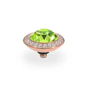 Qudo Tondo Deluxe 13mm Rose Gold Topper - Citrus Green