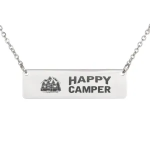 "Happy Camper" Engravable Bar Necklace