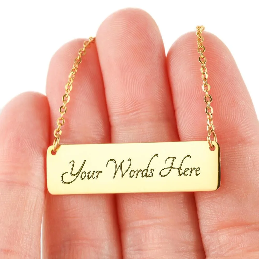 "Happy Camper" Engravable Bar Necklace