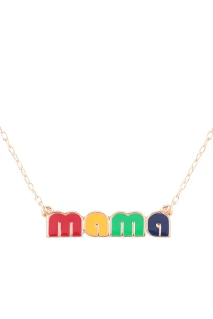 "MAMA" COLOR ENAMEL SHORT NECKLACE