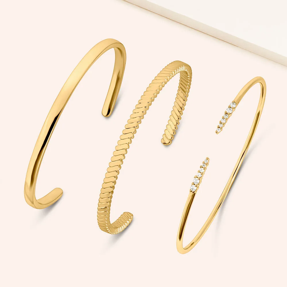 "Melissa" Set of Three High Polished Cuff Bracelets