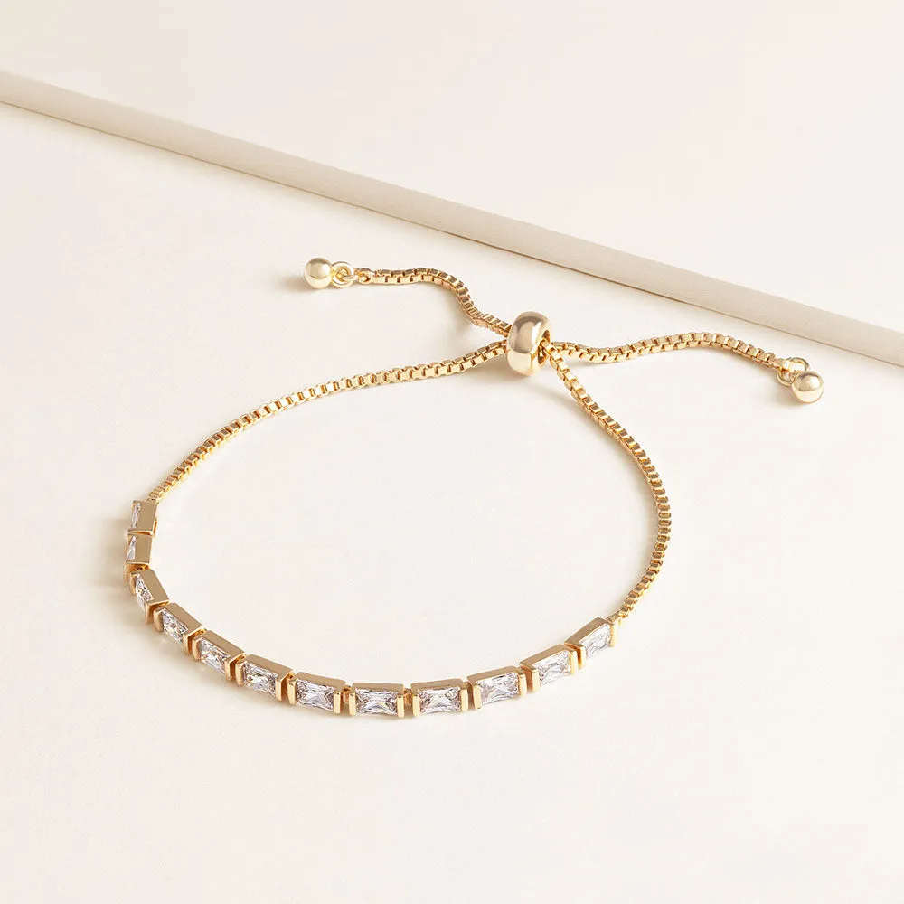 "That Sparkle" 6CTW Baguette Cut Tennis Pull-Tie Bracelet