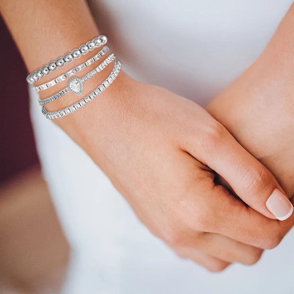 "That Sparkle" 6CTW Baguette Cut Tennis Pull-Tie Bracelet